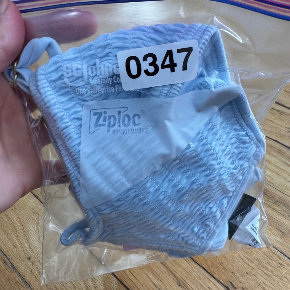 Wild Fable Light Blue Smocked Bralette Bikini Top Size S Removable Pads NWT - Picture 6 of 6
